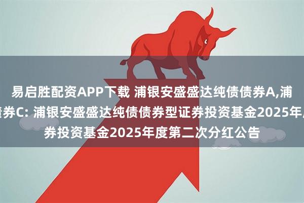 易启胜配资APP下载 浦银安盛盛达纯债债券A,浦银安盛盛达纯债债券C: 浦银安盛盛达纯债债券型证券投资基金2025年度第二次分红公告