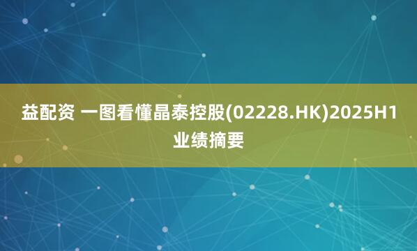 益配资 一图看懂晶泰控股(02228.HK)2025H1业绩摘要